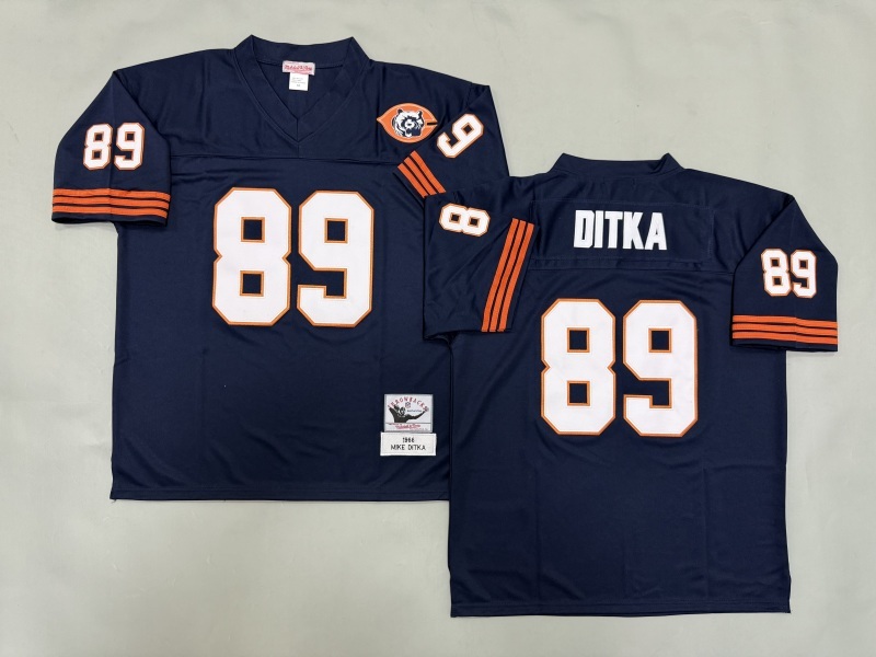 Men 2025 Nike Chicago Bears 89 Ditka blue Throwback Limited NFL Jersey style 001